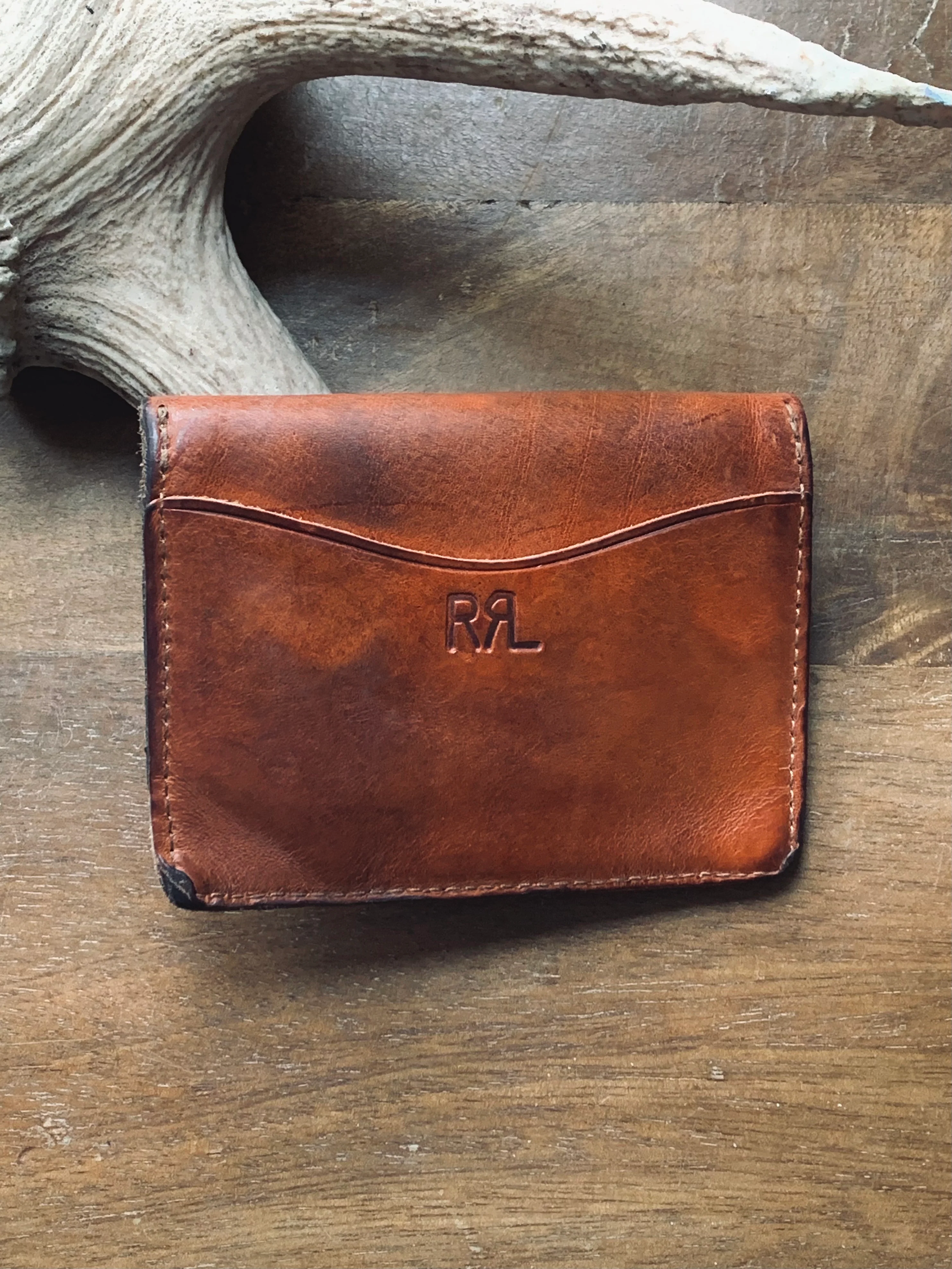 RRL Rare RRL Large Wallet (Hand Clutch) Leather Chain Wallet Black