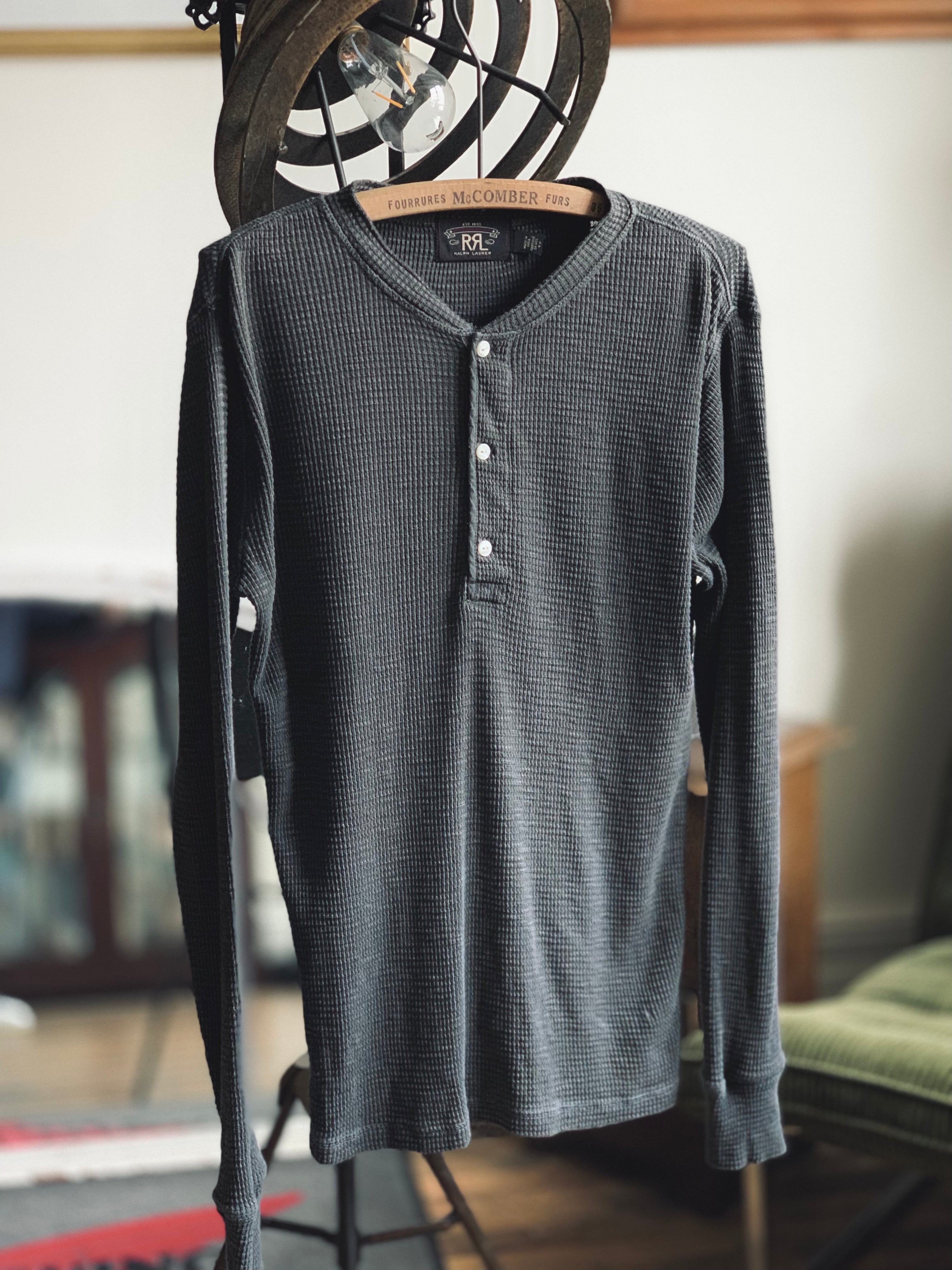 Rrl waffle hotsell knit henley